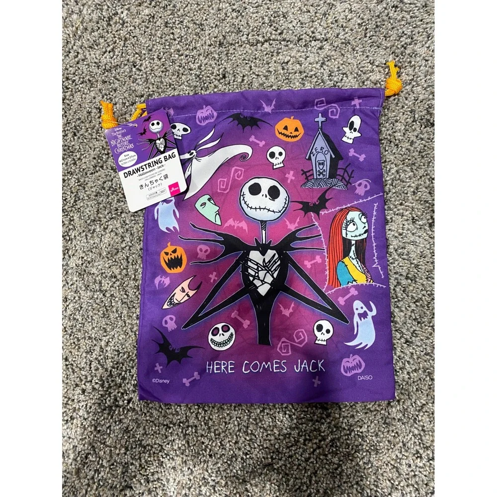 Disney Daiso Drawstring Bag Unisex Small Purple New Nightmare Before Christmas